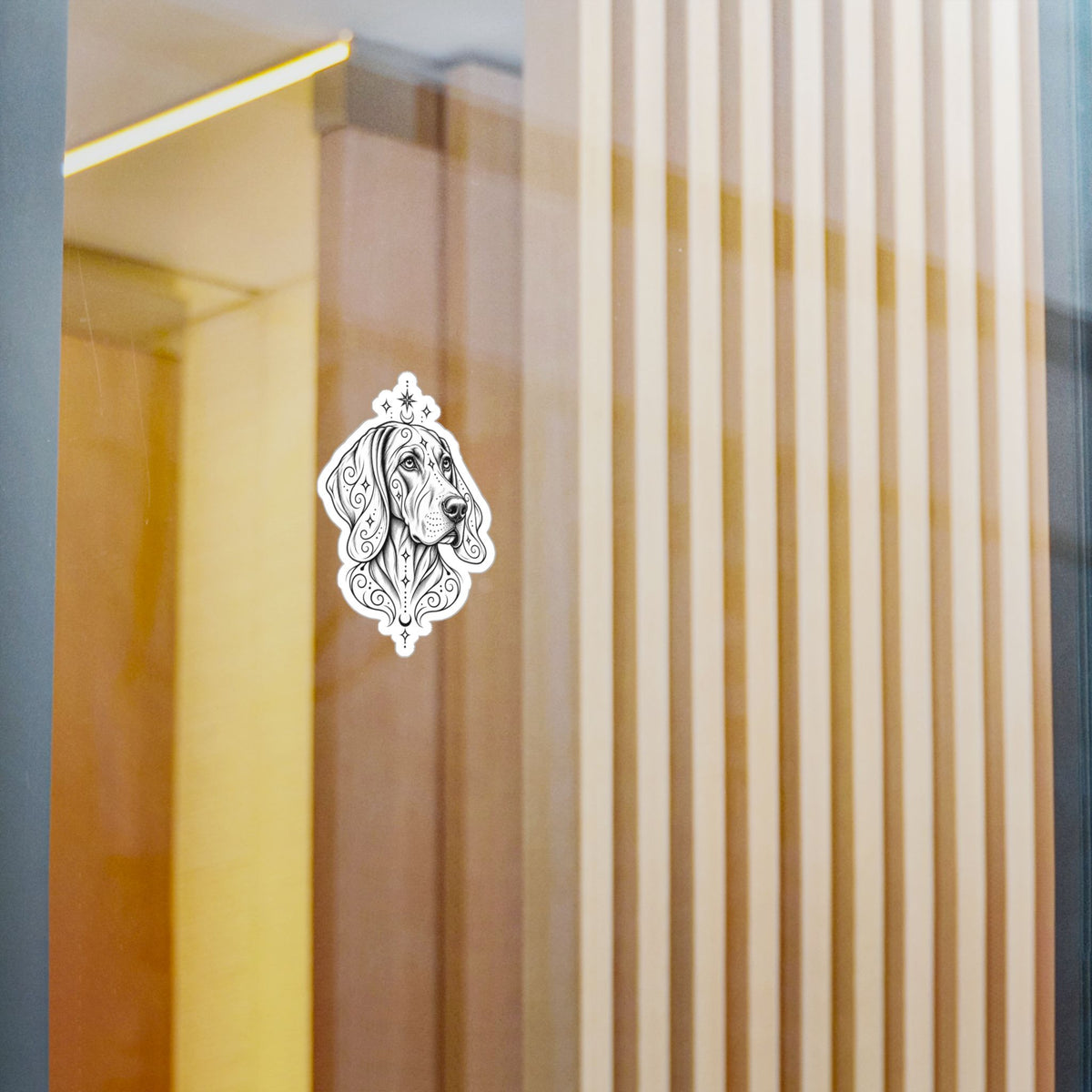 Mystical Weimaraner Line Art Kiss-Cut Vinyl Sticker — Decorative Dog Portrait Decal