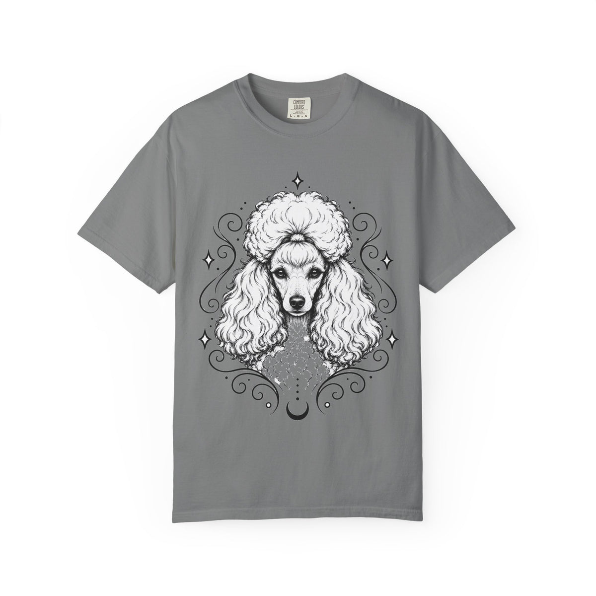 Mystical Toy Poodle Line Art T-Shirt — Minimal Dog Portrait Tee