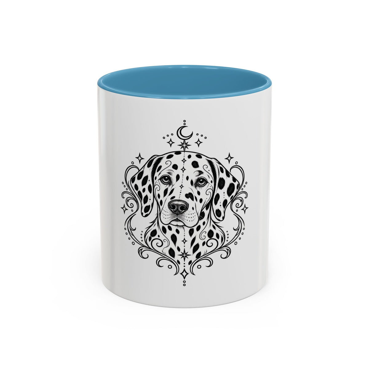 Mystical Dalmatian Line Art Accent Coffee Mug – Mystical Dog Portrait 11/15oz