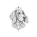 Mystical Weimaraner Line Art Kiss-Cut Vinyl Sticker — Decorative Dog Portrait Decal