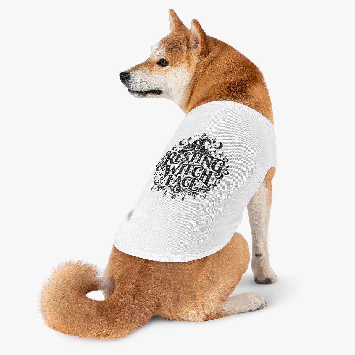 Pet Tank Top — “Resting Witch Face” Graphic Dog Shirt