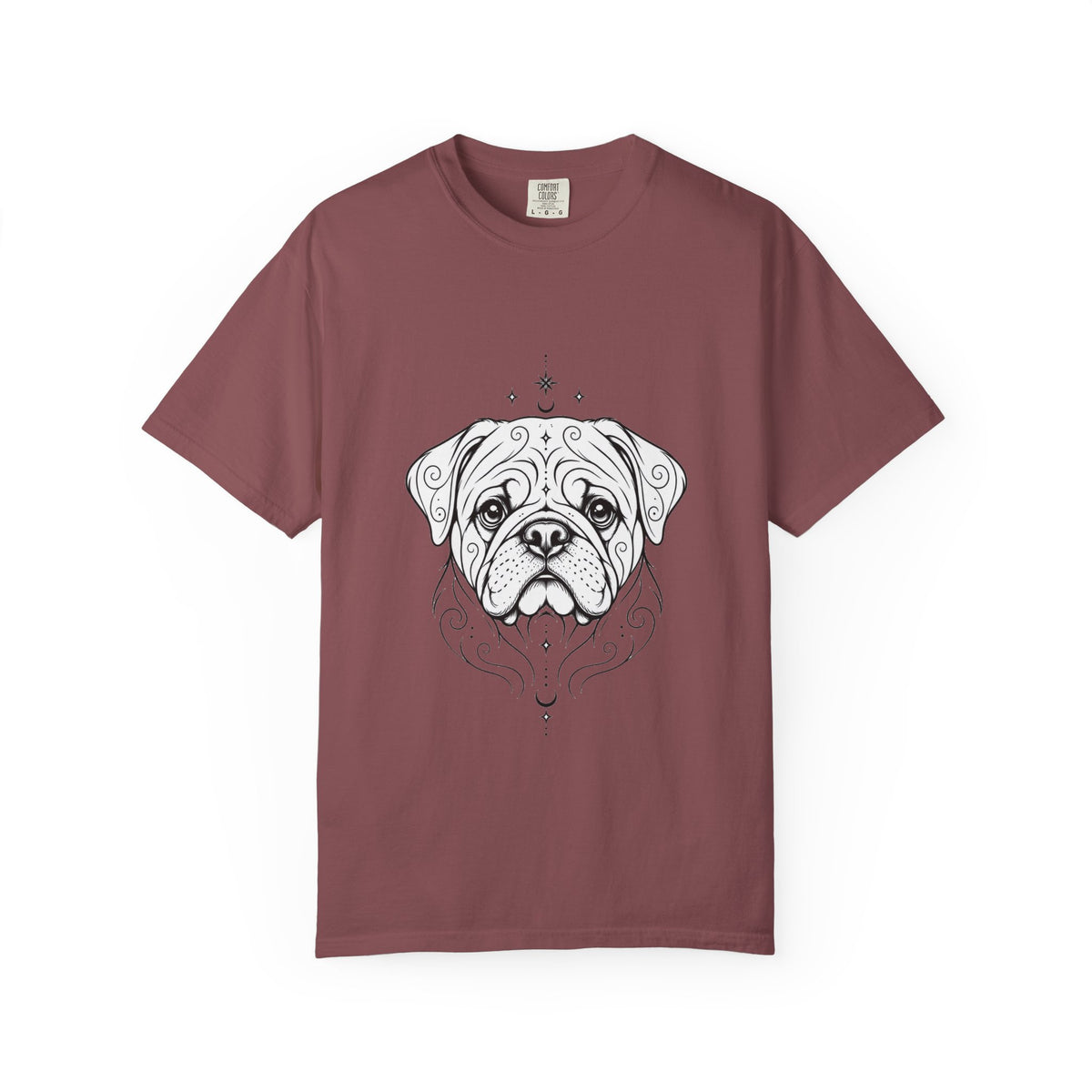 Mystical Pug Line Art T-Shirt — Minimal Dog Portrait Tee