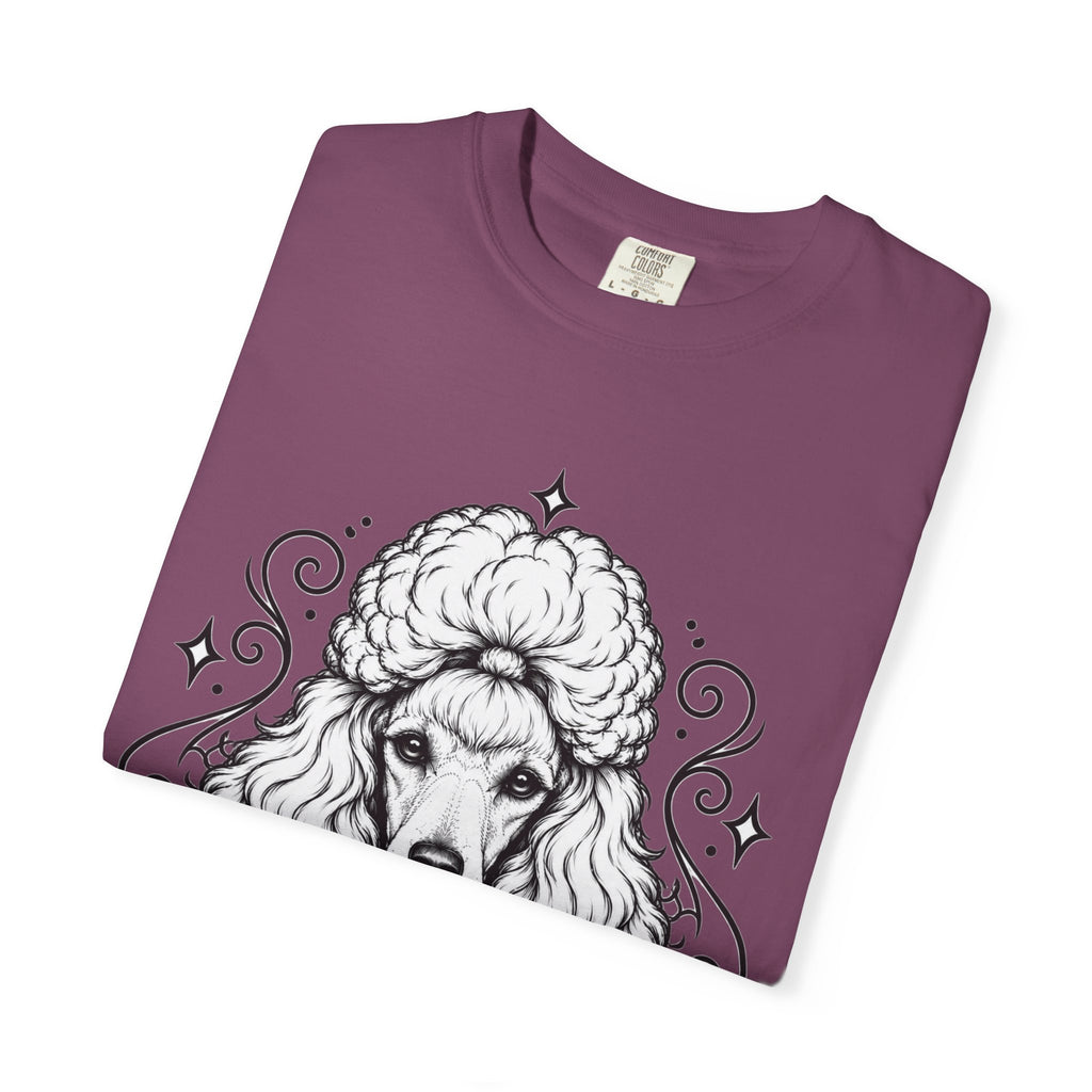Mystical Miniature Poodle Line Art T-Shirt — Minimal Dog Portrait Tee