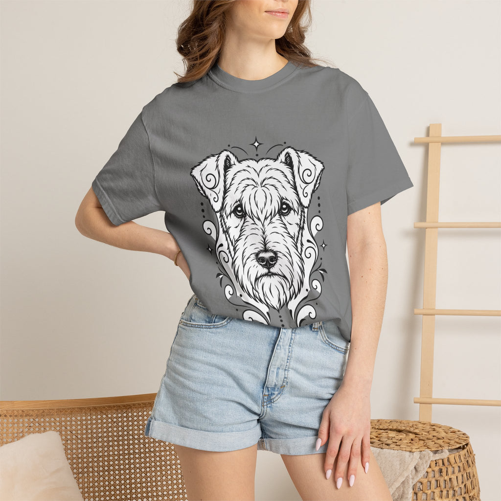 Mystical Lakeland Terrier Line Art T-Shirt — Minimal Dog Portrait Tee