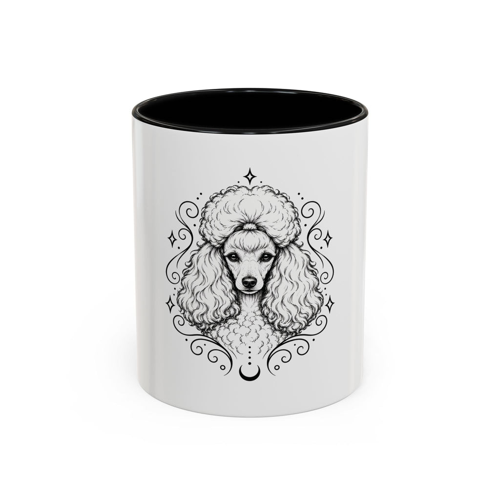 Mystical Toy Poodle Line Art Accent Coffee Mug – Mystical Dog Portrait 11/15oz
