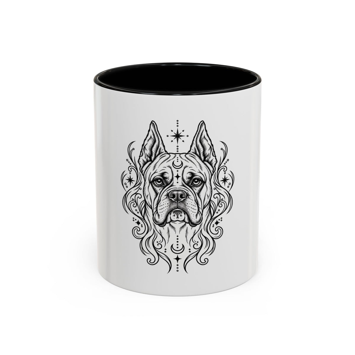 Copy of Mystical White Swiss Shepherd Line Art Accent Coffee Mug – Mystical Dog Portrait 11/15oz
