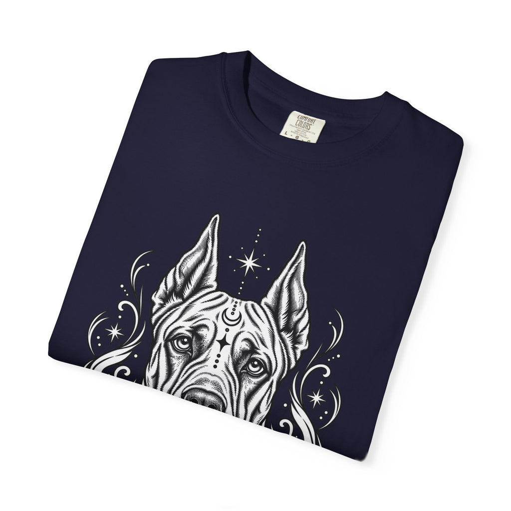 Mystical Great Dane CE Line Art T-Shirt — Minimal Dog Portrait Tee