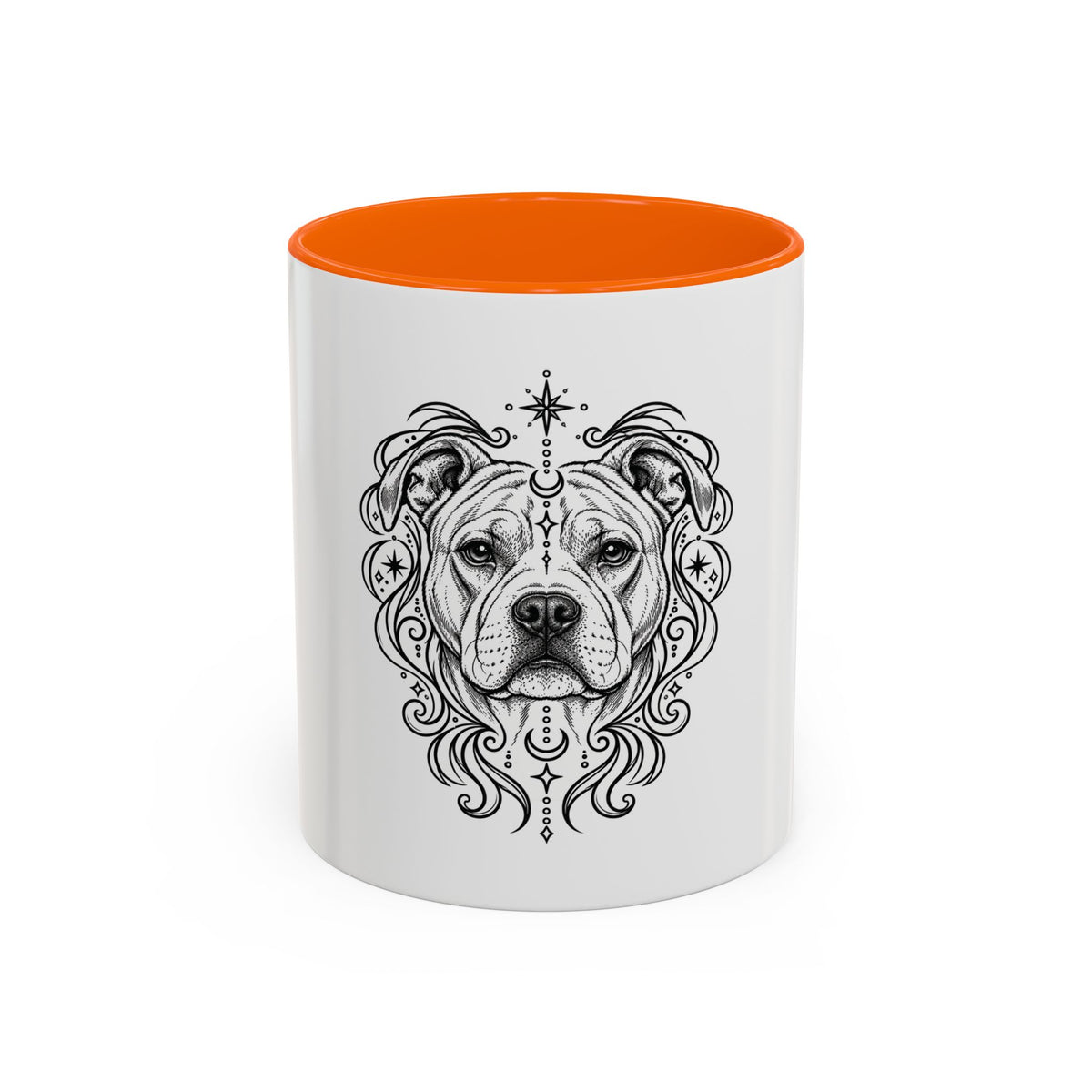Mystical American Staffordshire Terrier Line Art Accent Coffee Mug – Mystical Dog Portrait 11/15oz