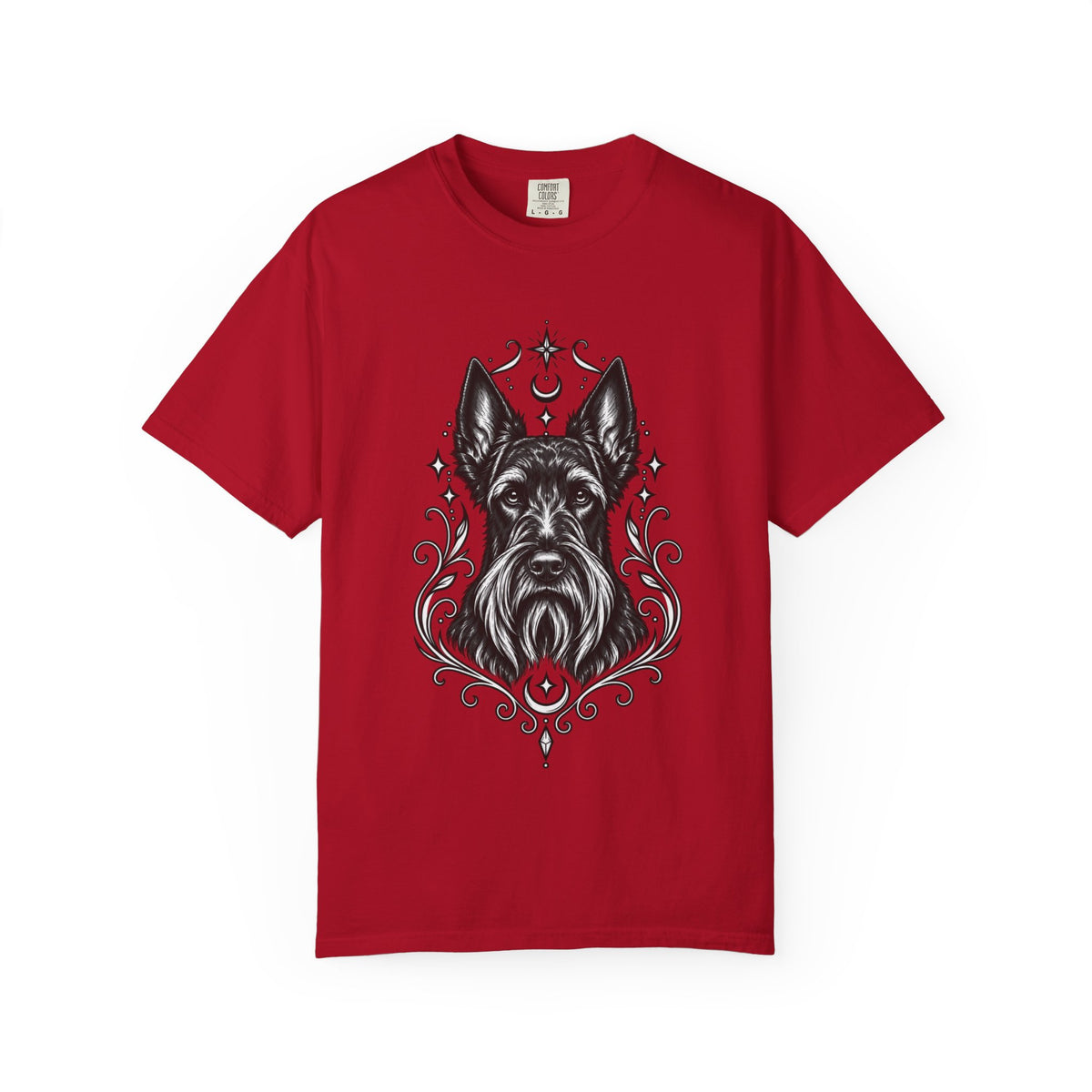 Mystical Scottish Terrier Line Art T-Shirt — Minimal Dog Portrait Tee