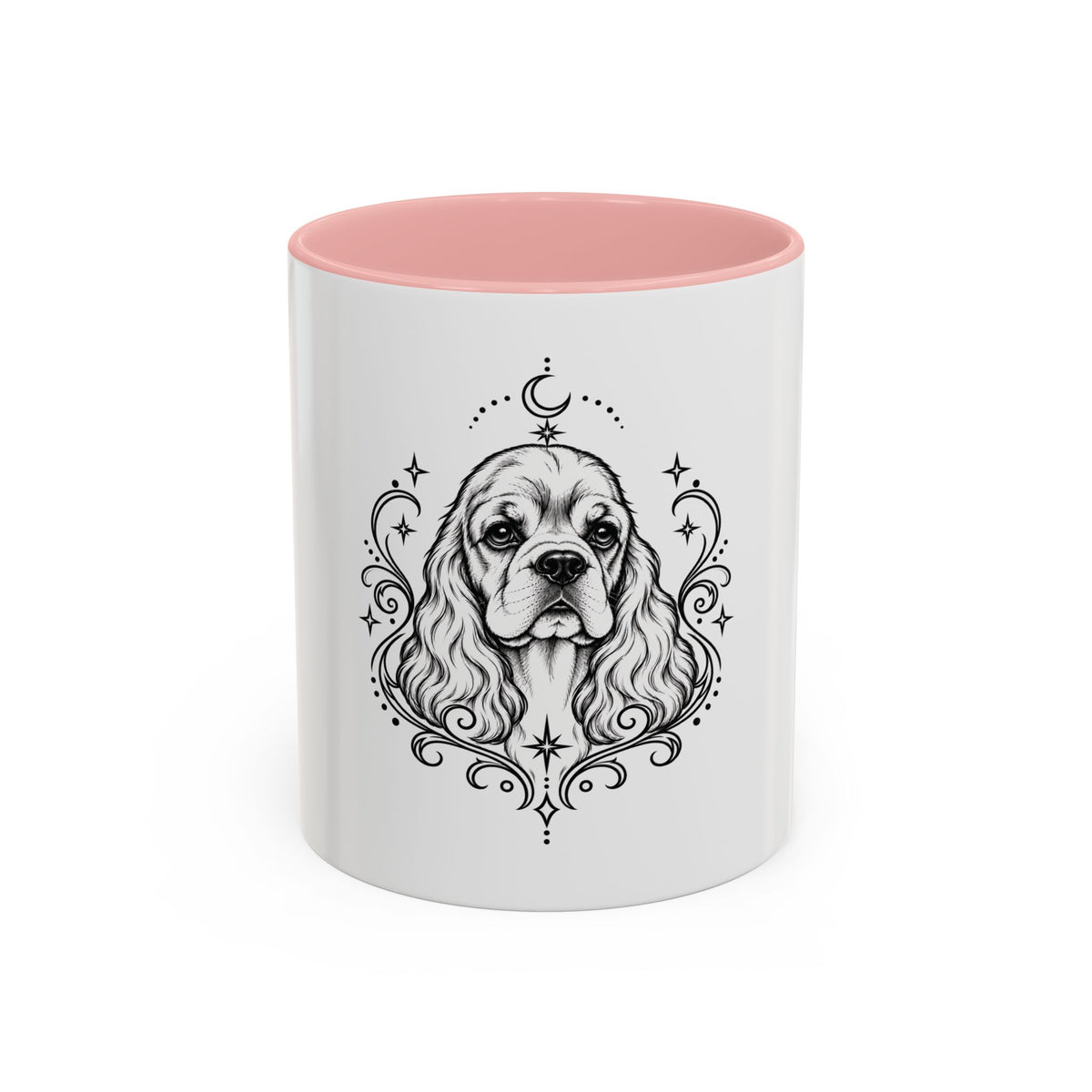 Mystical American Cocker Spaniel Line Art Accent Coffee Mug – Mystical Dog Portrait 11/15oz