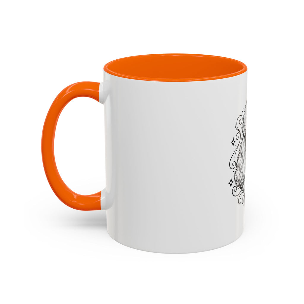 Mystical Toy Poodle Line Art Accent Coffee Mug – Mystical Dog Portrait 11/15oz