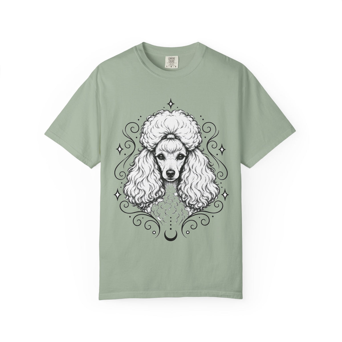 Mystical Toy Poodle Line Art T-Shirt — Minimal Dog Portrait Tee