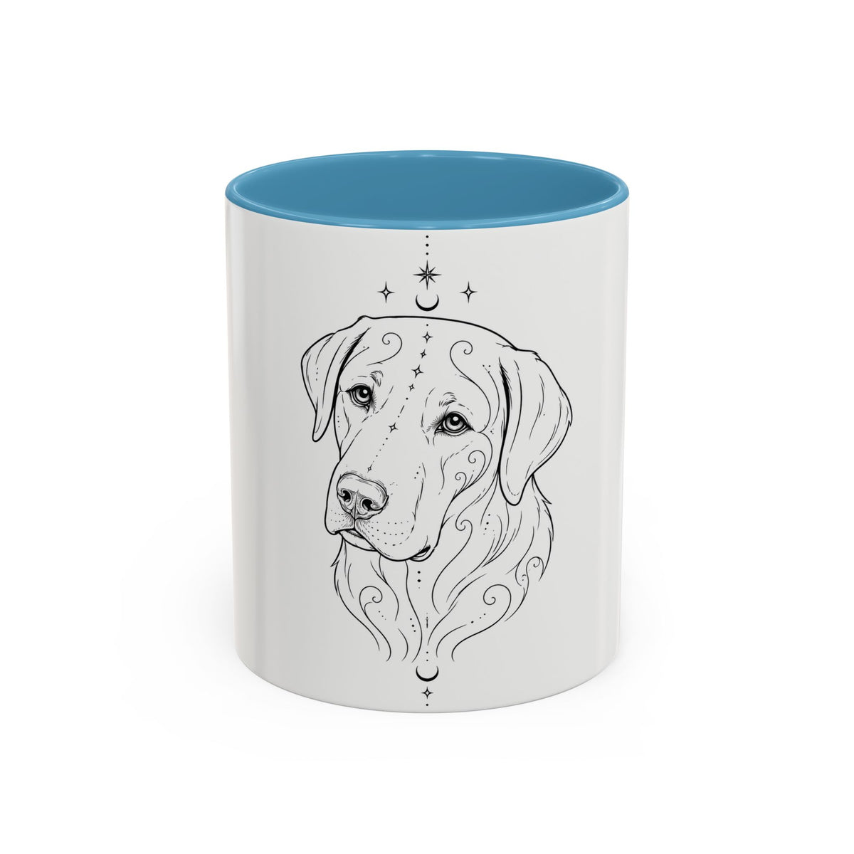 Mystical Labrador Retriever Line Art Accent Coffee Mug – Mystical Dog Portrait 11/15oz