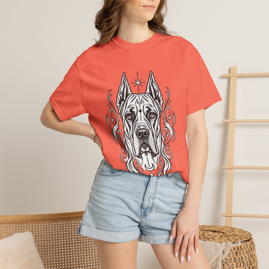 Mystical Great Dane CE Line Art T-Shirt — Minimal Dog Portrait Tee