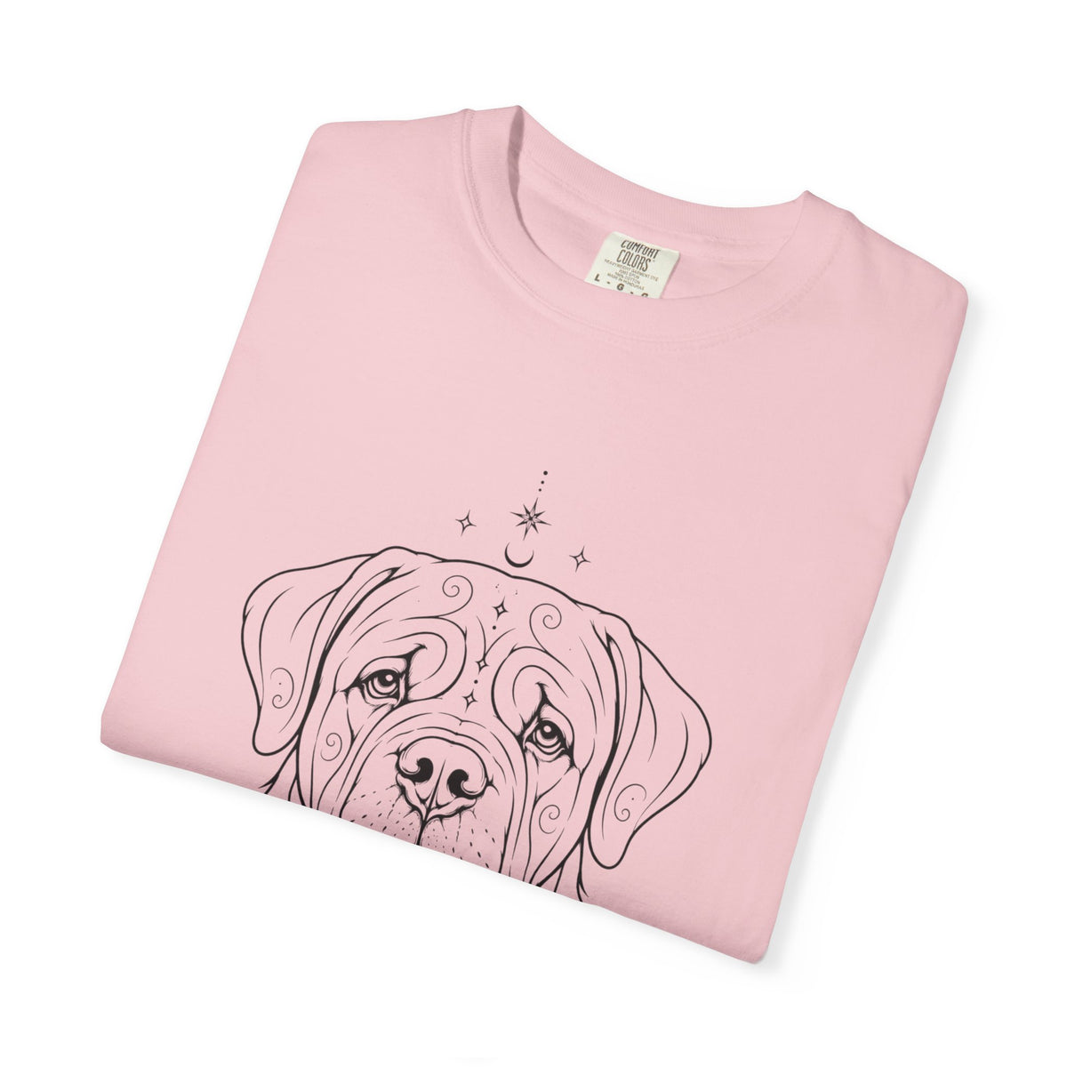Mystical Mastiff Line Art T‑Shirt — Minimal Dog Portrait Tee