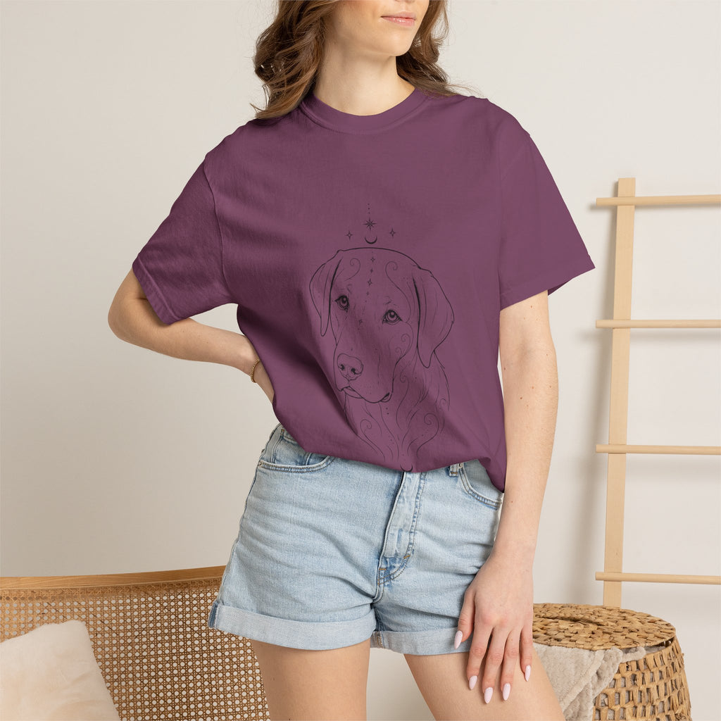 Mystical Labrador Retriever Line Art T-Shirt — Minimal Dog Portrait Tee