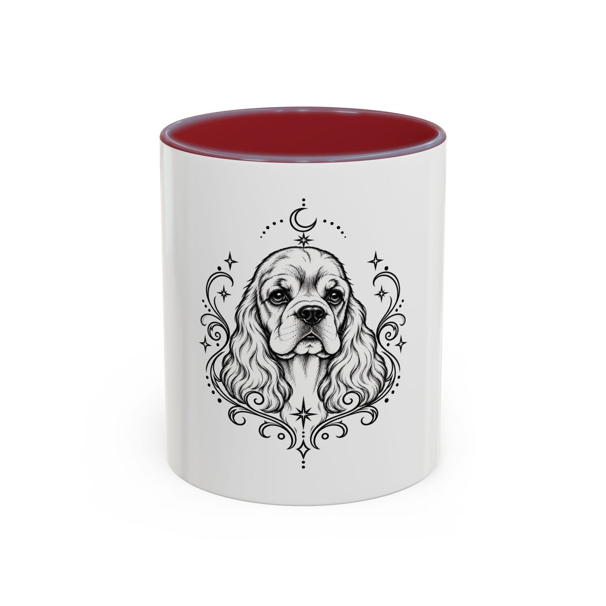 Mystical American Cocker Spaniel Line Art Accent Coffee Mug – Mystical Dog Portrait 11/15oz