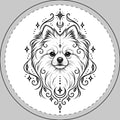 Mystical Pomeranian Round Car Magnet — Boho Dog Face Sticker