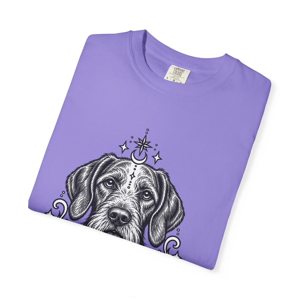 Mystical Wiredhaired Vizsla Line Art T-Shirt — Minimal Dog Portrait Tee
