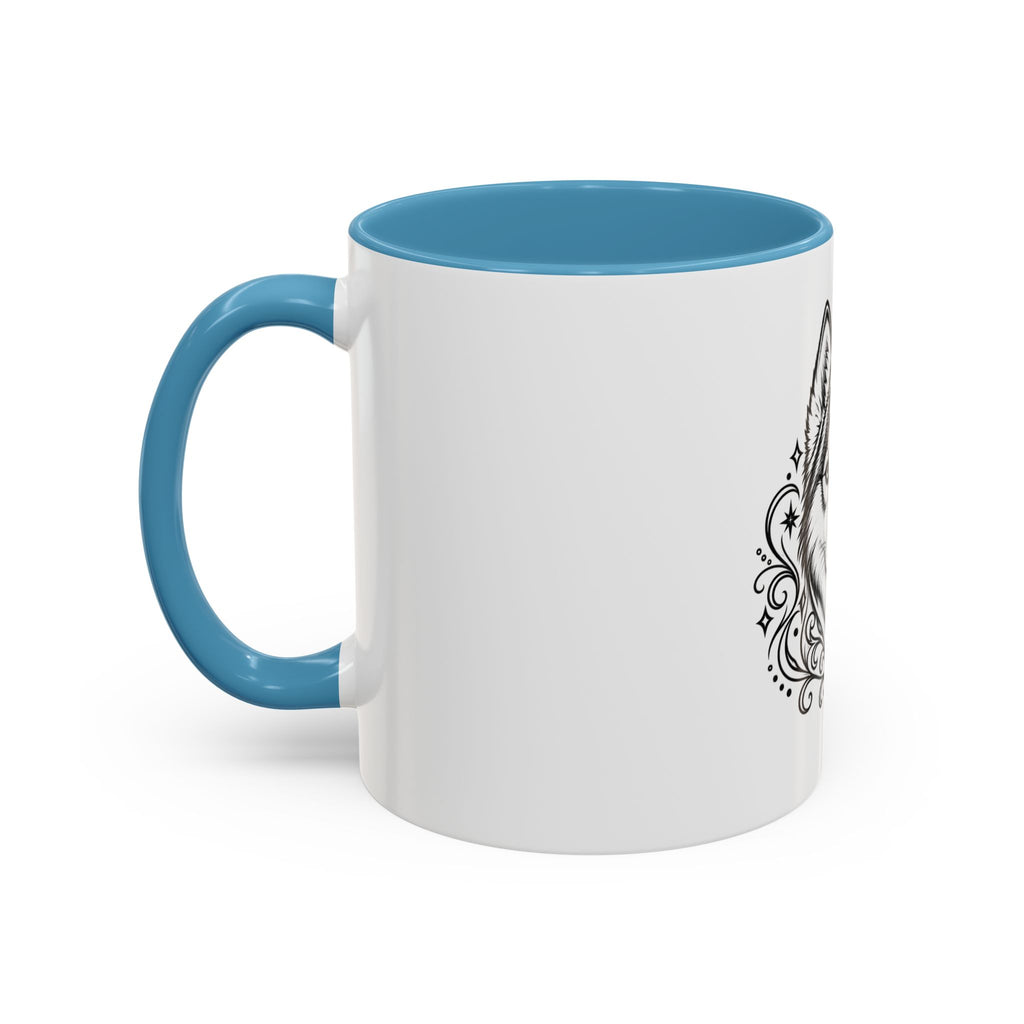 Mystical Siberian Husky Line Art Accent Coffee Mug – Mystical Dog Portrait 11/15oz
