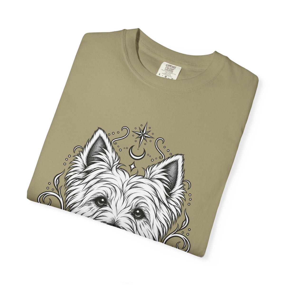 Mystical West Highland Terrier Line Art T-Shirt — Minimal Dog Portrait Tee