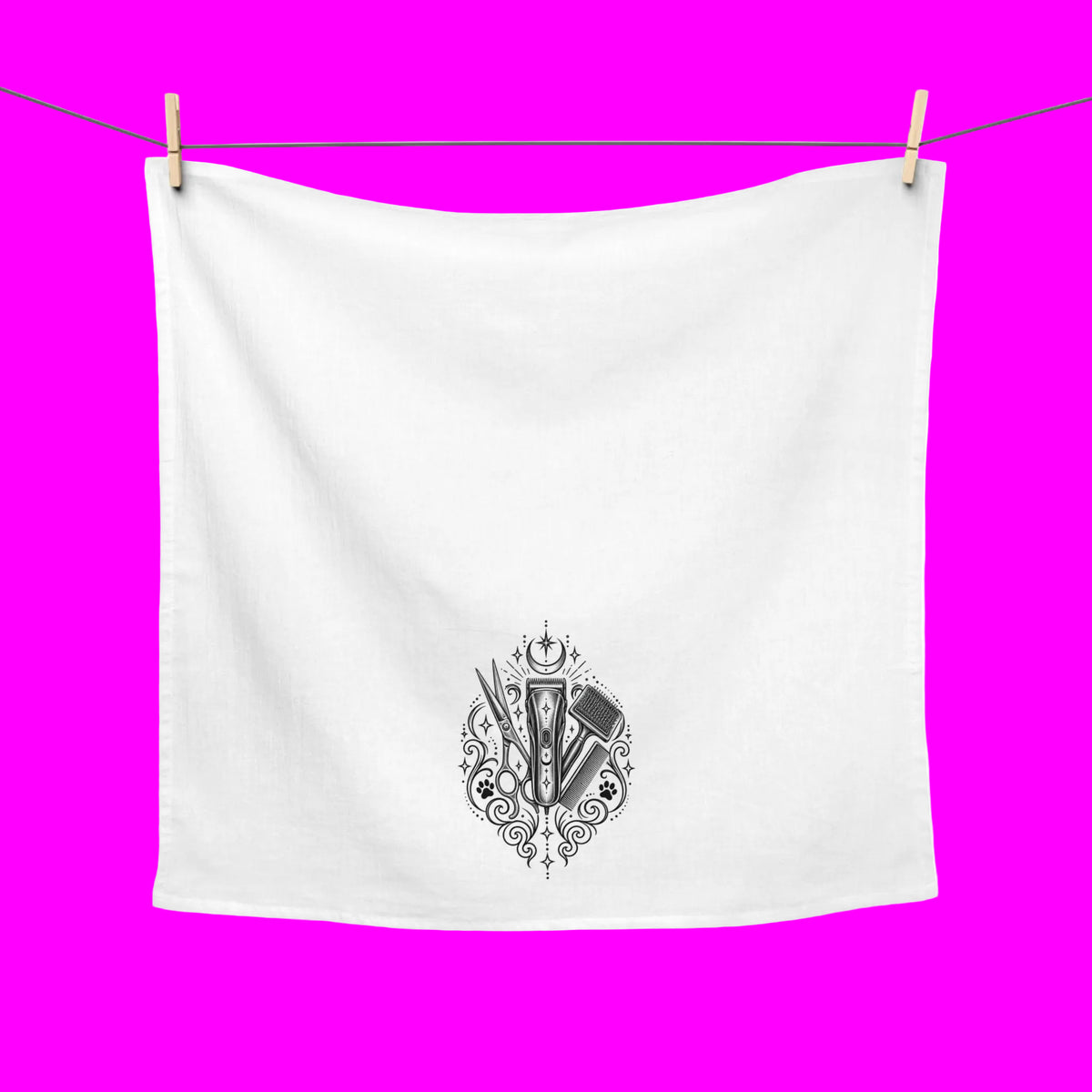 Mystical Grooming Tea Towel — Funny Pet Grooming Kitchen Towel