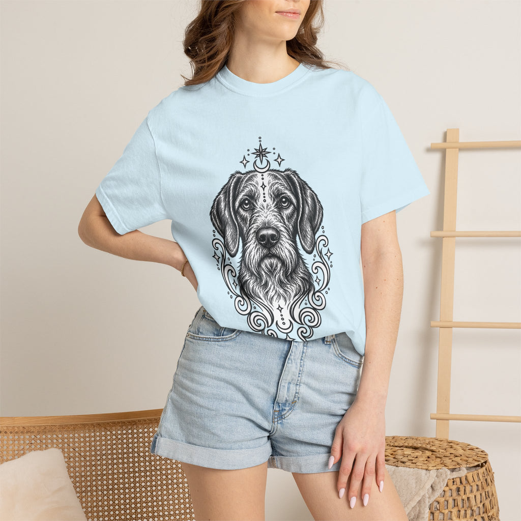 Mystical Wiredhaired Vizsla Line Art T-Shirt — Minimal Dog Portrait Tee