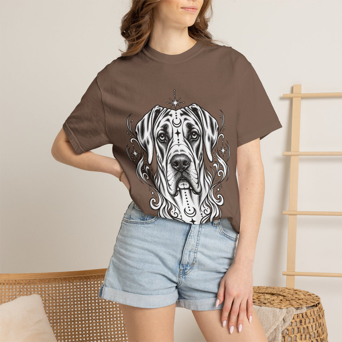Mystical Wiredhaired Vizsla Line Art T-Shirt — Minimal Dog Portrait Tee