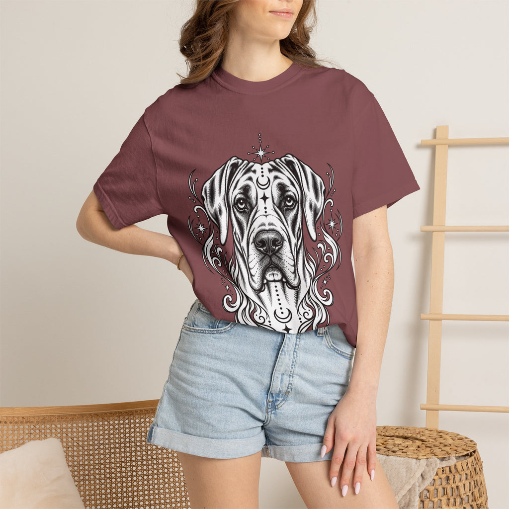 Mystical Wiredhaired Vizsla Line Art T-Shirt — Minimal Dog Portrait Tee