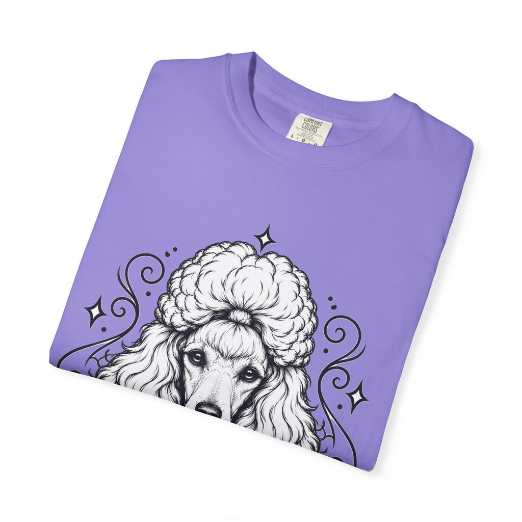 Mystical Miniature Poodle Line Art T-Shirt — Minimal Dog Portrait Tee