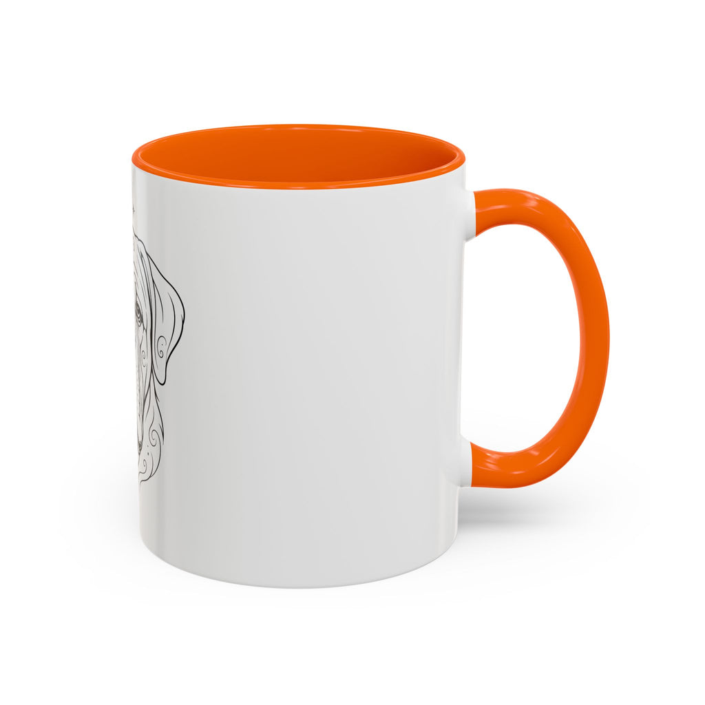 Mystical Mastiff Line Art Accent Coffee Mug – Mystical Dog Portrait 11/15oz