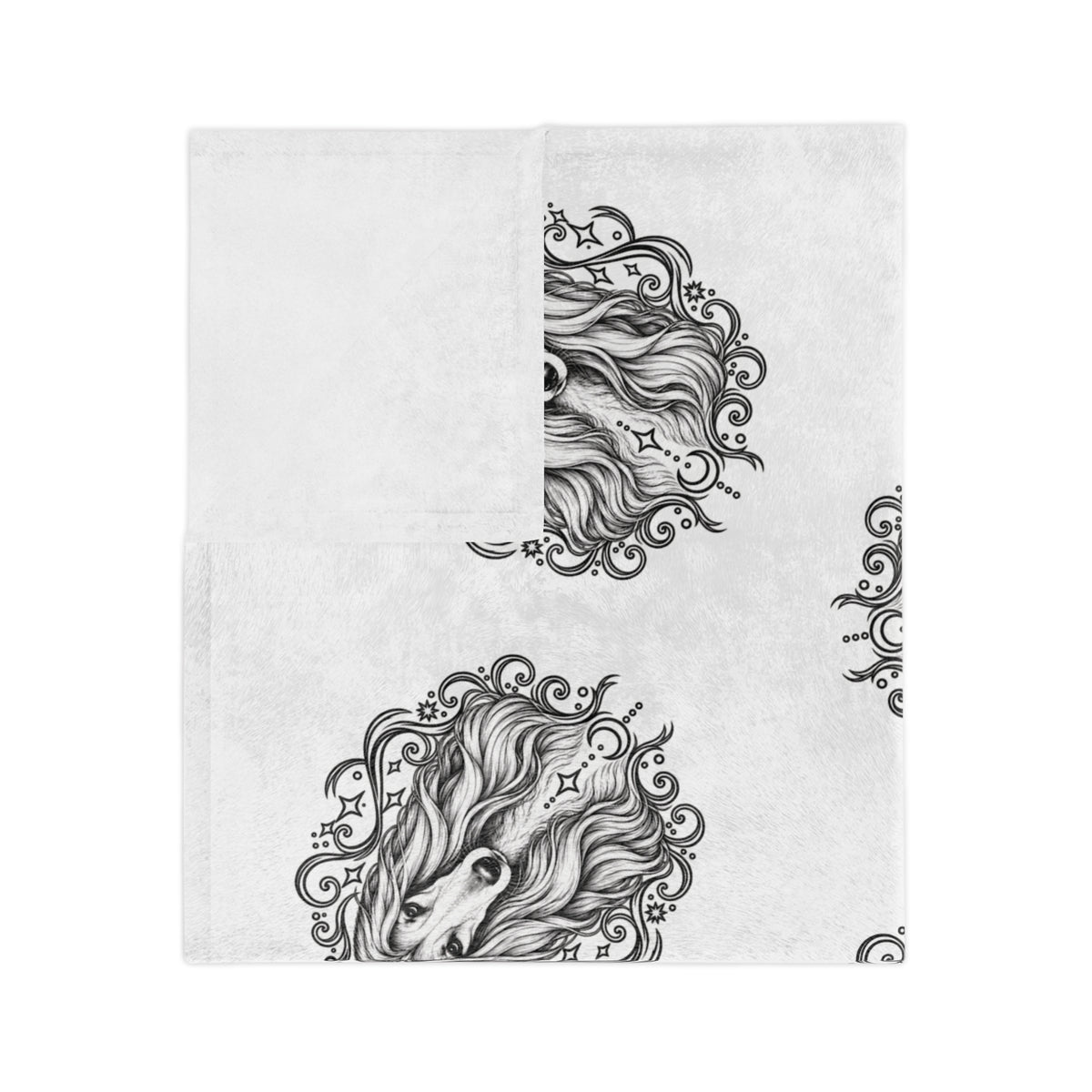Mystical Afghan Hound Minimalist Velveteen Microfiber Blanket — Soft Neutral Pet Portrait Throw
