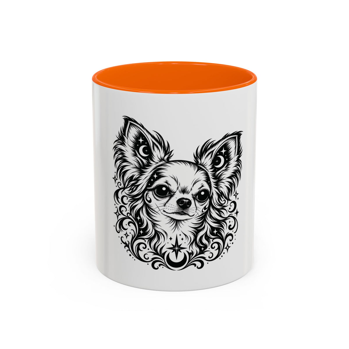 Mystical  Chihuahua LH Line Art Accent Coffee Mug – Mystical Dog Portrait 11/15oz