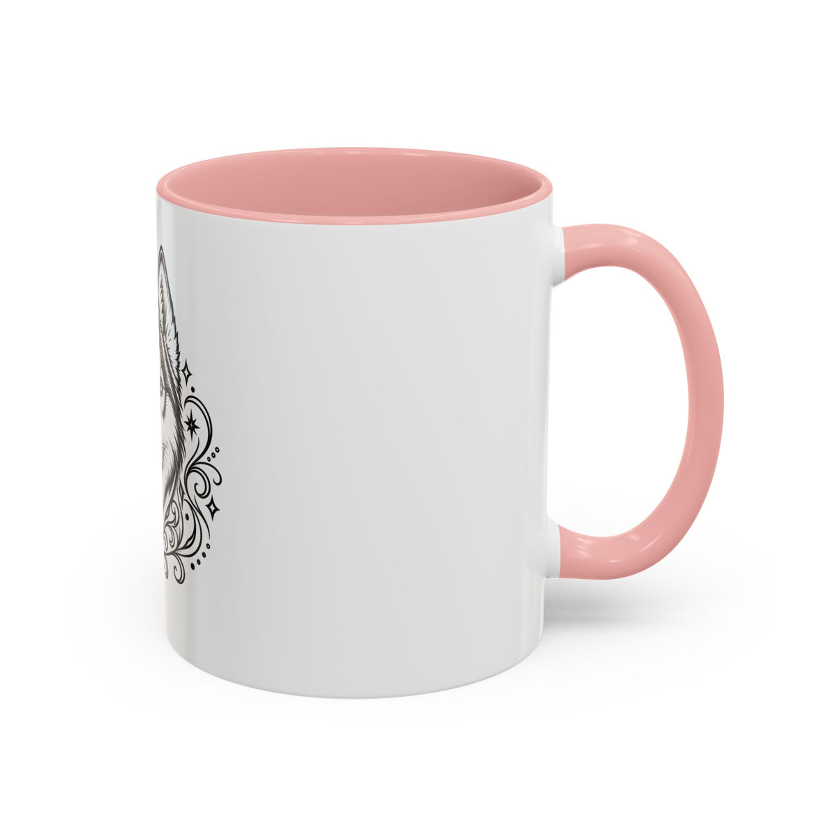 Mystical Siberian Husky Line Art Accent Coffee Mug – Mystical Dog Portrait 11/15oz