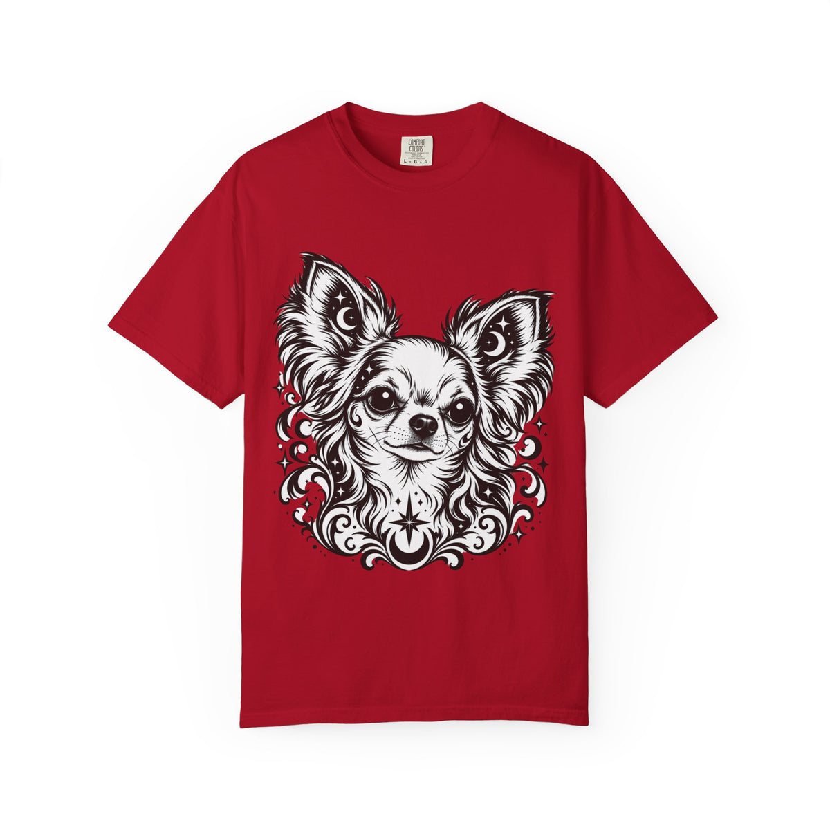 Mystical  Chihuahua LH Line Art T-Shirt — Minimal Dog Portrait Tee