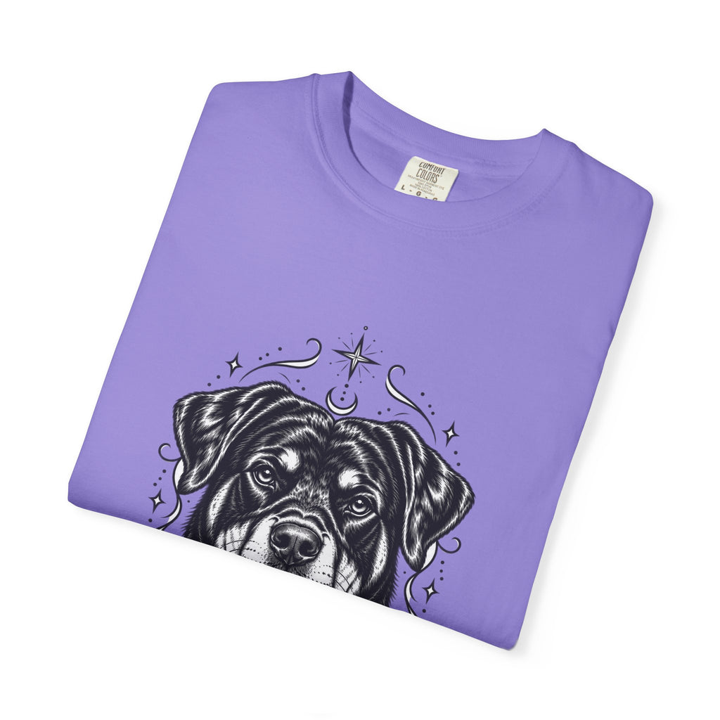 Mystical Rottweiler Line Art T-Shirt — Minimal Dog Portrait Tee