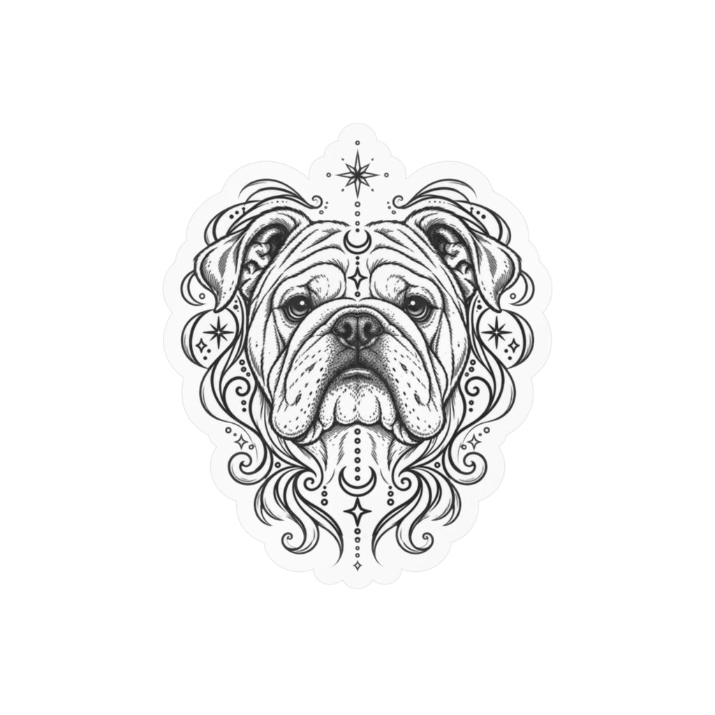 Mystical Bulldog Mandala Sticker — Kiss-Cut Vinyl Decal