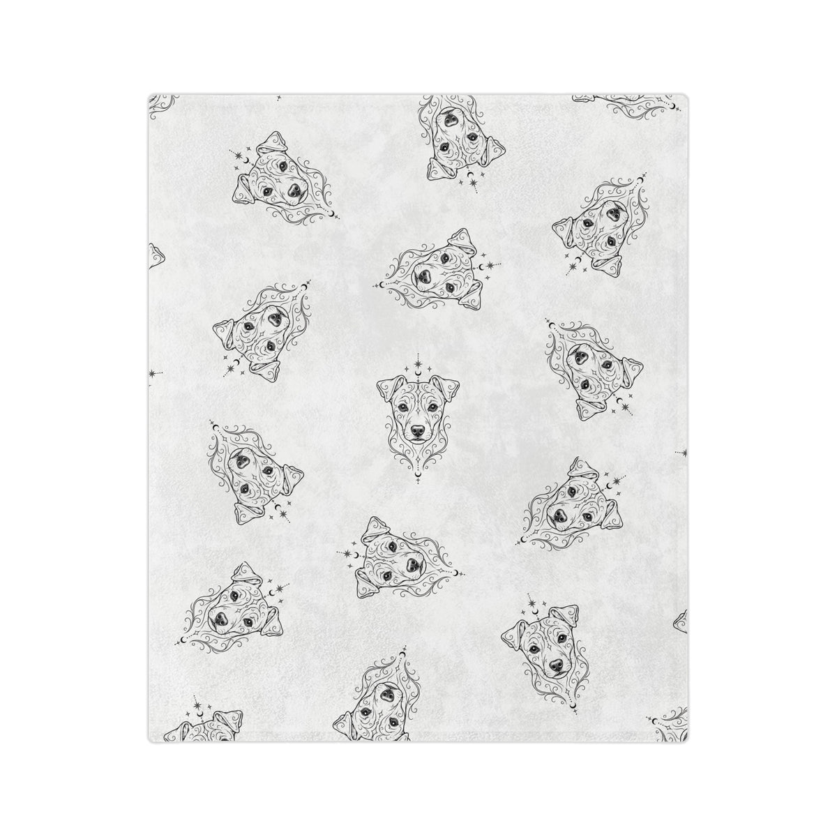 Mystical Danish Swedish Farm Dog Minimalist Velveteen Microfiber Blanket — Soft Neutral Pet Portrait Throw