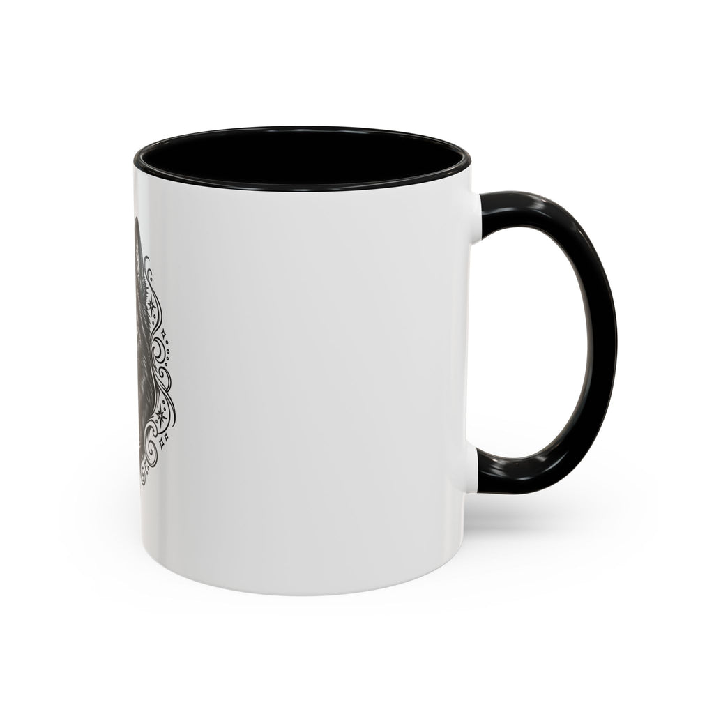 Mystical Schipperke Line Art Accent Coffee Mug – Mystical Dog Portrait 11/15oz