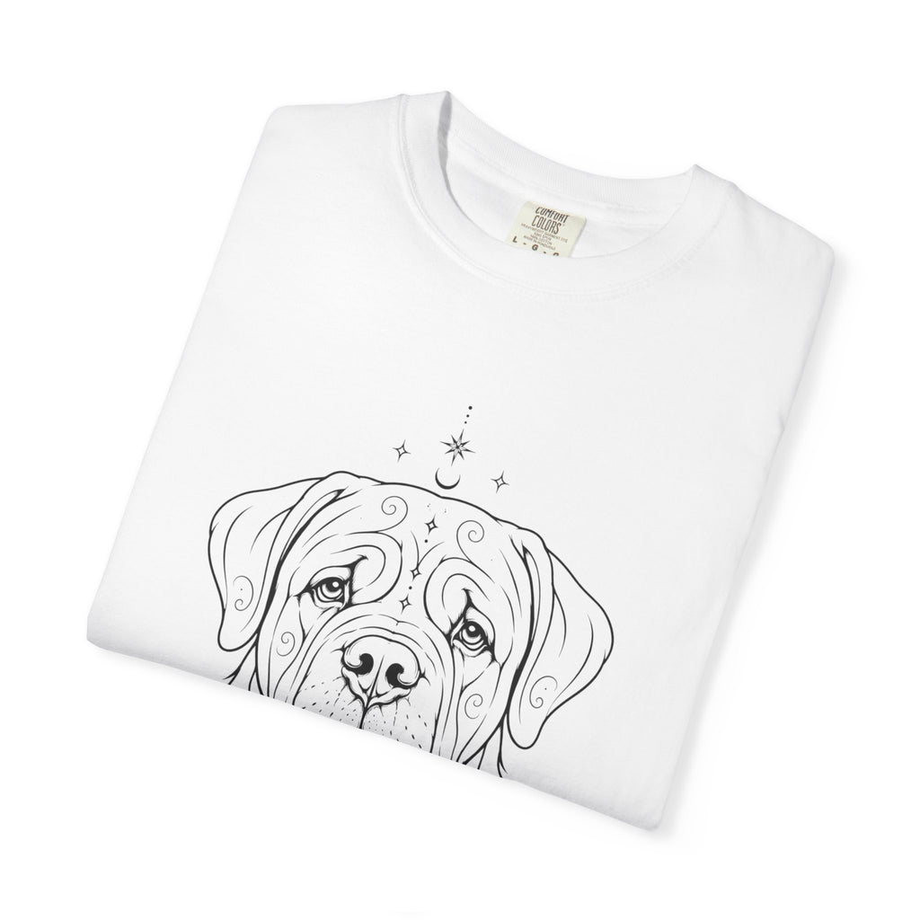 Mystical Mastiff Line Art T‑Shirt — Minimal Dog Portrait Tee