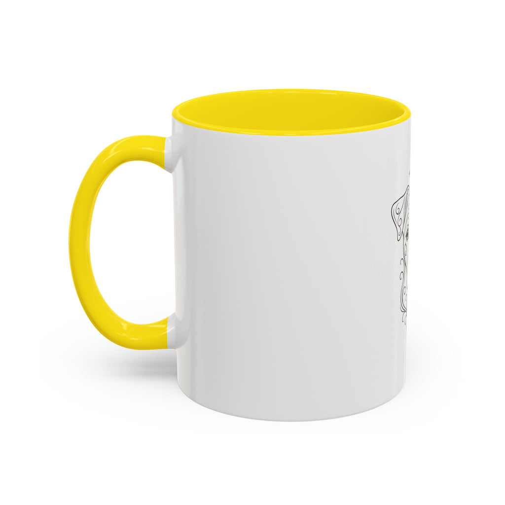 Mystical Jack Russell Terrier Line Art Accent Coffee Mug – Mystical Dog Portrait 11/15oz