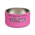 Pet Bowl - "Rally Training Made Me Hungry" Designer 18oz Stainless Steel Pet Food Bowl