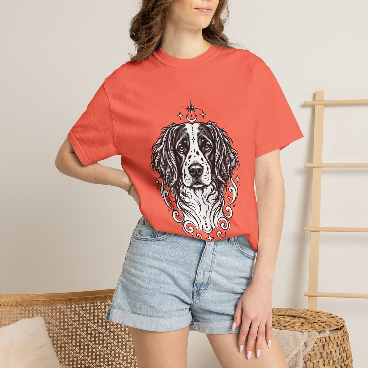 Mystical Stabyhoun Line Art T-Shirt — Minimal Dog Portrait Tee