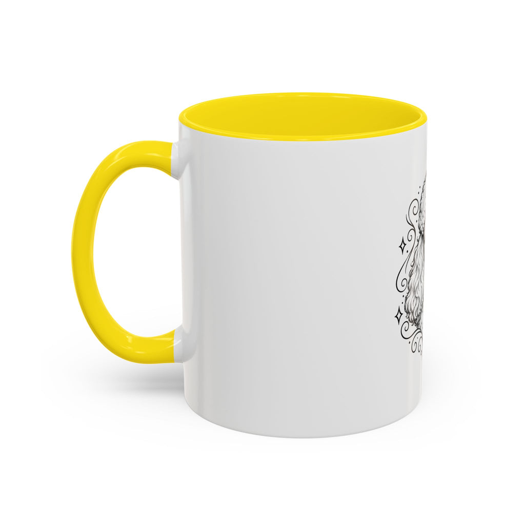 Mystical Toy Poodle Line Art Accent Coffee Mug – Mystical Dog Portrait 11/15oz