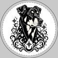 Mystical Beauceron NE HD Round Car Magnet — Boho Dog Face Sticker