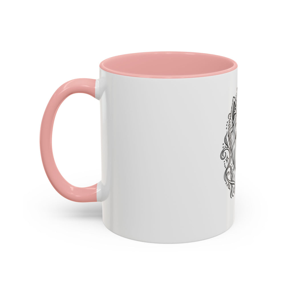 Mystical West Highland Terrier Line Art Accent Coffee Mug – Mystical Dog Portrait 11/15oz