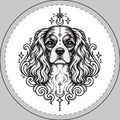 Mystical Cavalier King Charles Spaniel Round Car Magnet — Boho Dog Face Sticker