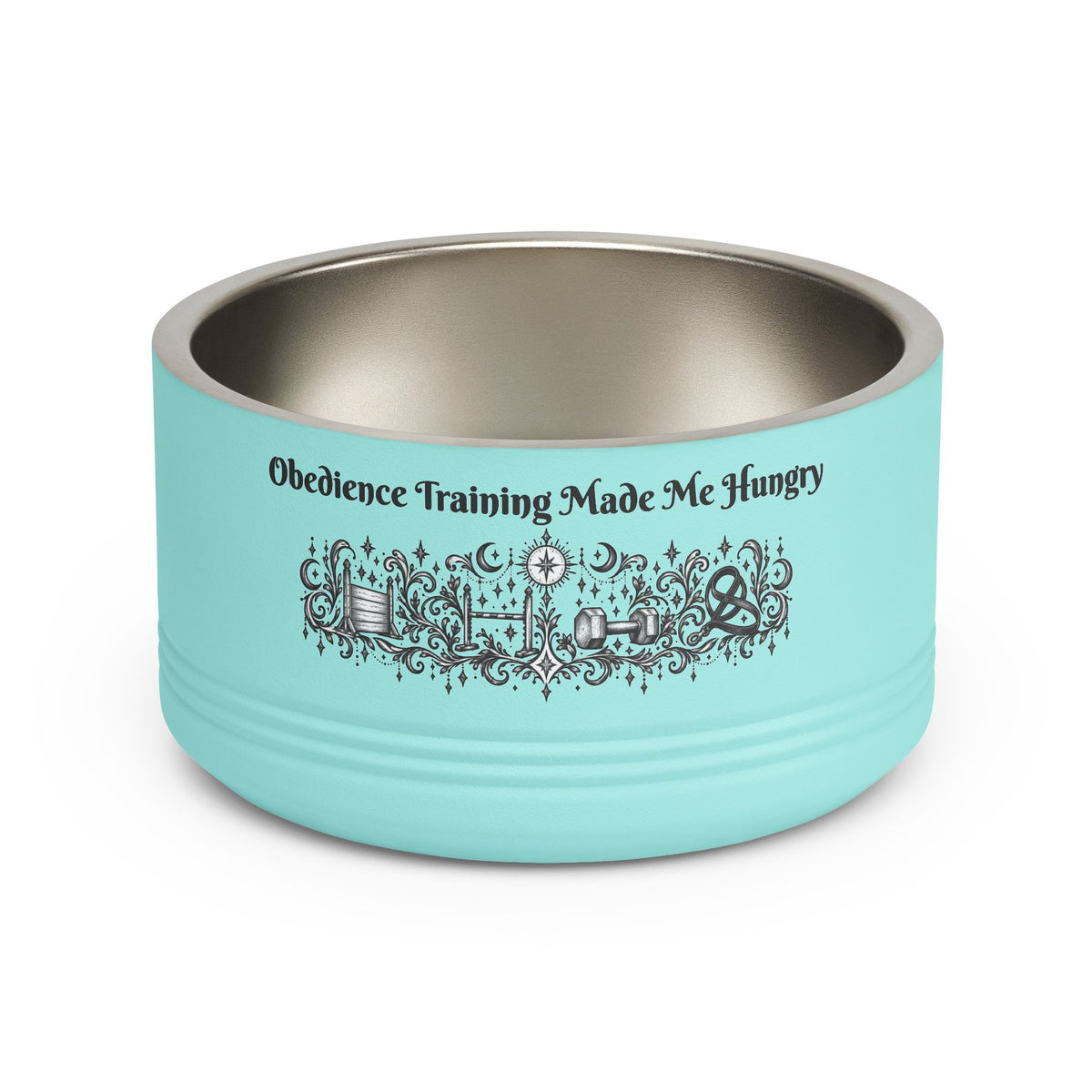 Copy of Pet Bowl - "Obedience Training Made Me Hungry" Designer 18oz Stainless Steel Pet Food Bowl