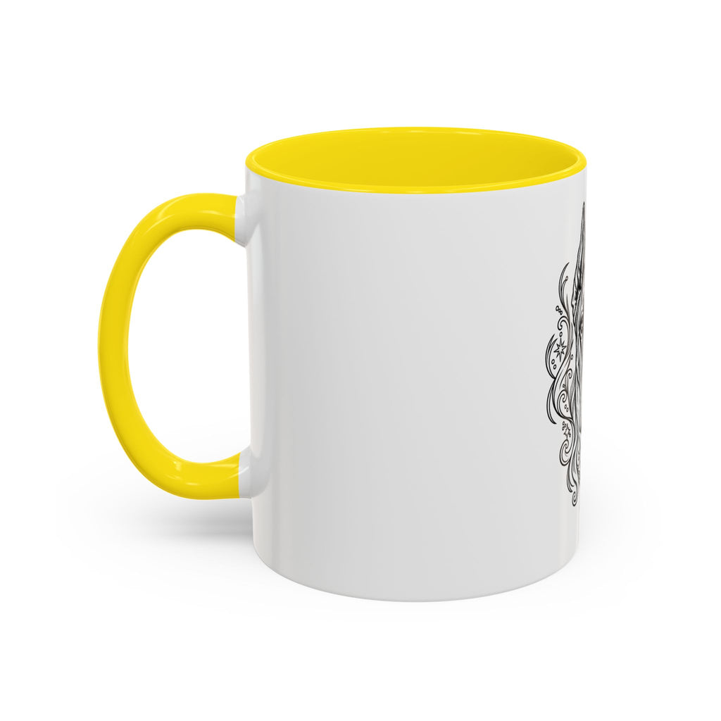 Mystical Great Dane CE Line Art Accent Coffee Mug – Mystical Dog Portrait 11/15oz