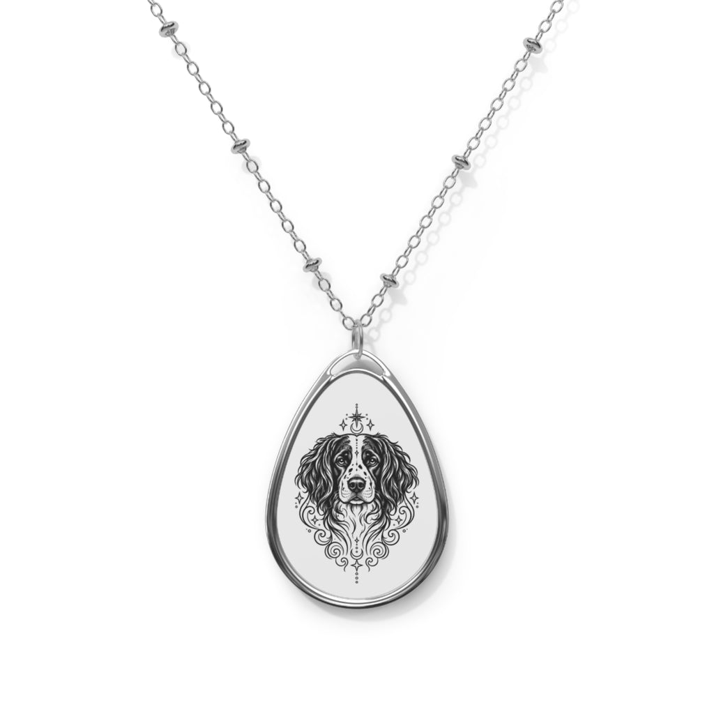 Mystical Stabyhoun Oval Necklace — Engraved Pet Memorial Pendant